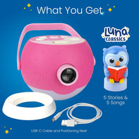 Kids Pink Book Projector, 5 Read Aloud Fairytale Stories - Pink Projector & Owl - image 3