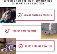 Weaver Leather Horse Grooming Kit, 7-piece Horse Brush Set with Organizer Tote Bag, Equine Care, Horse Tack Room Equipment, Grooming Horse Supplies, Gray/Pink