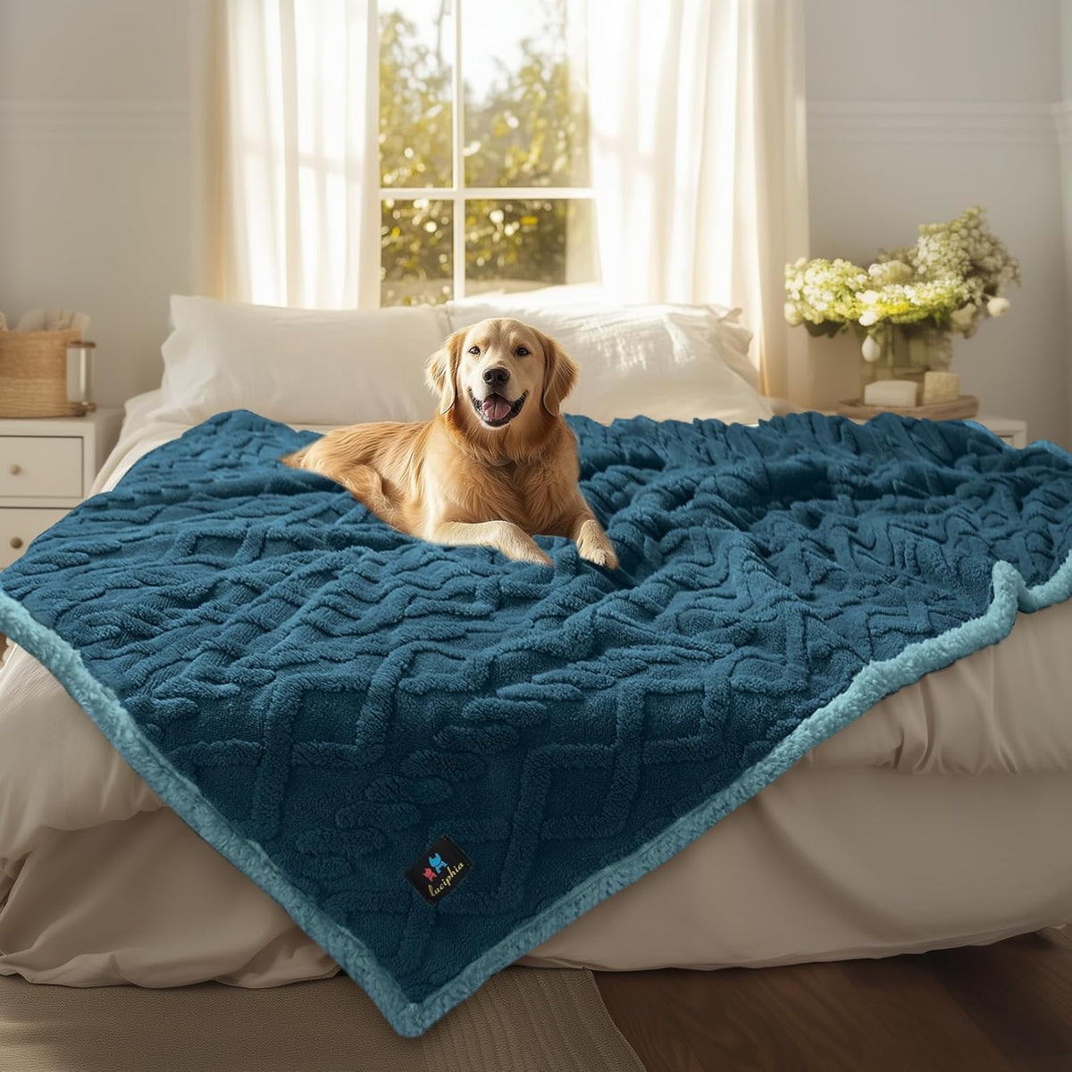 Luciphia Waterproof Dog Blanket - Navy / XL (85" x57")