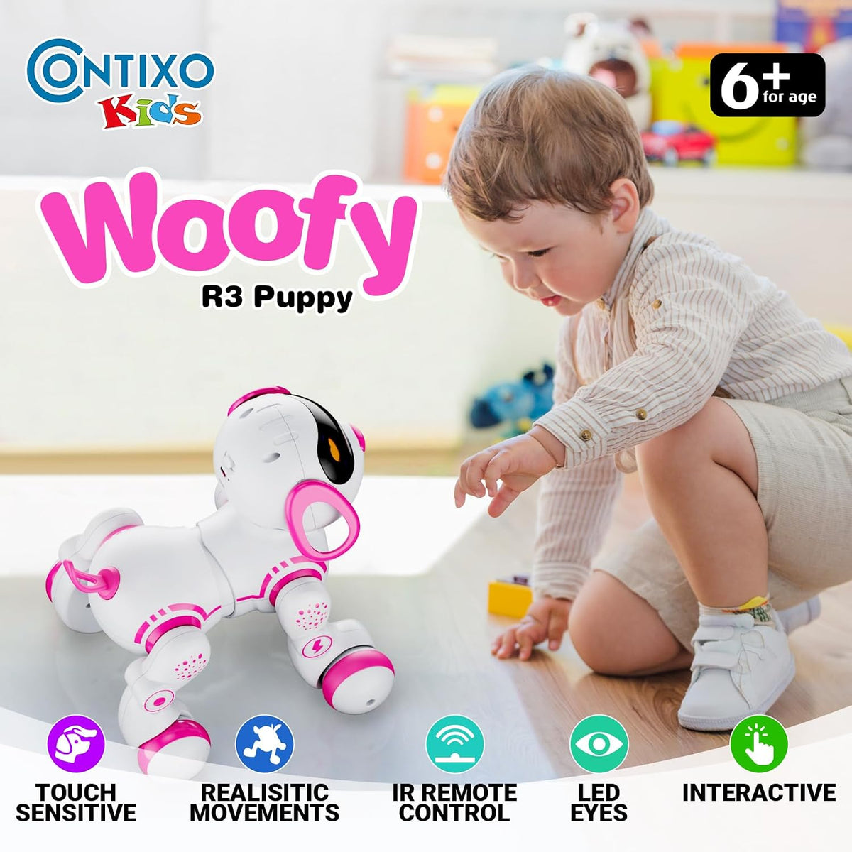 Contixo R3 Robot Dog Toy for Children - Pink - image 2