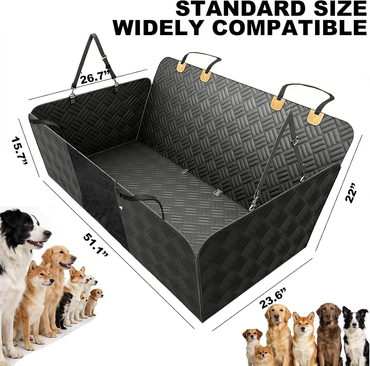 Thickened Dog Bed for Car Back Seat, Upgraded Bottom Non-Slip - Black - image 4