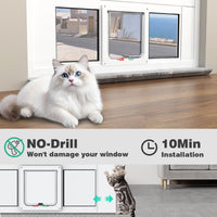 Aluminum Cat Door for Windows - White Tall / Fit 32"-36" Window - image 3