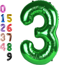 Number Balloons Blue 7 Balloon Numbers 40 inch for 7th Birthday - Dark Green / Number 3
