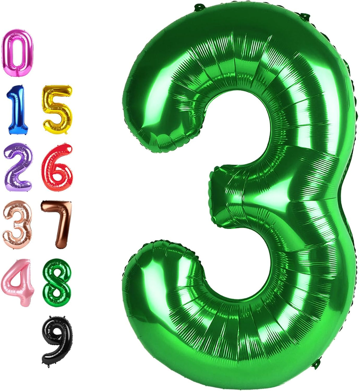 Number Balloons Blue 7 Balloon Numbers 40 inch for 7th Birthday - Dark Green / Number 3