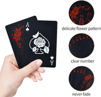 joyoldelf Playing Cards, Waterproof Deck of Cards with Unique Pattern & Flower Backing, PVC Poker - image 3