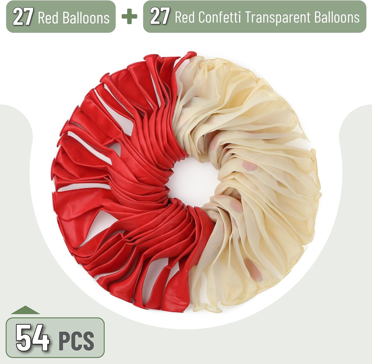 Mr. Pen, Balloons Assorted Colors - Red & Confetti / 54 Pack - image 2