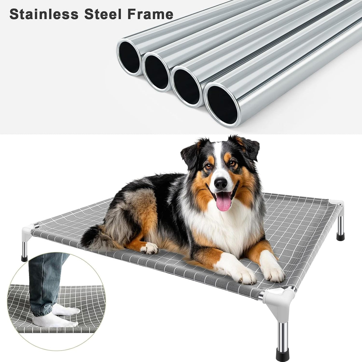 Elevated Pet Bed Dog Cot, Raised Pet Bed for Small Dogs - X-Large-Open - image 3