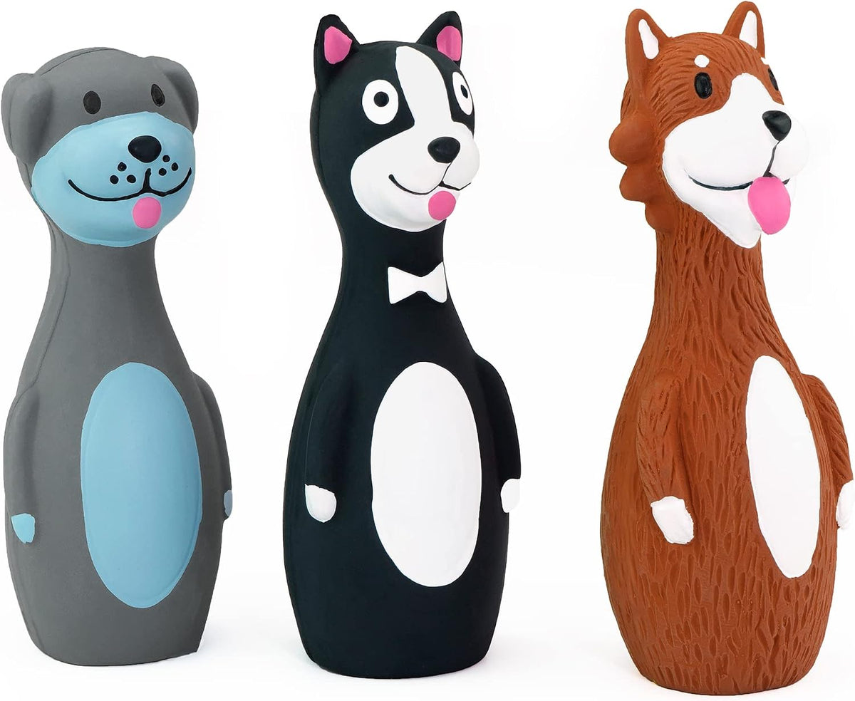 CHIWAVA 3PCS 5.7'' Squeaky Latex Short Standing Stick Toy for Small - image 3