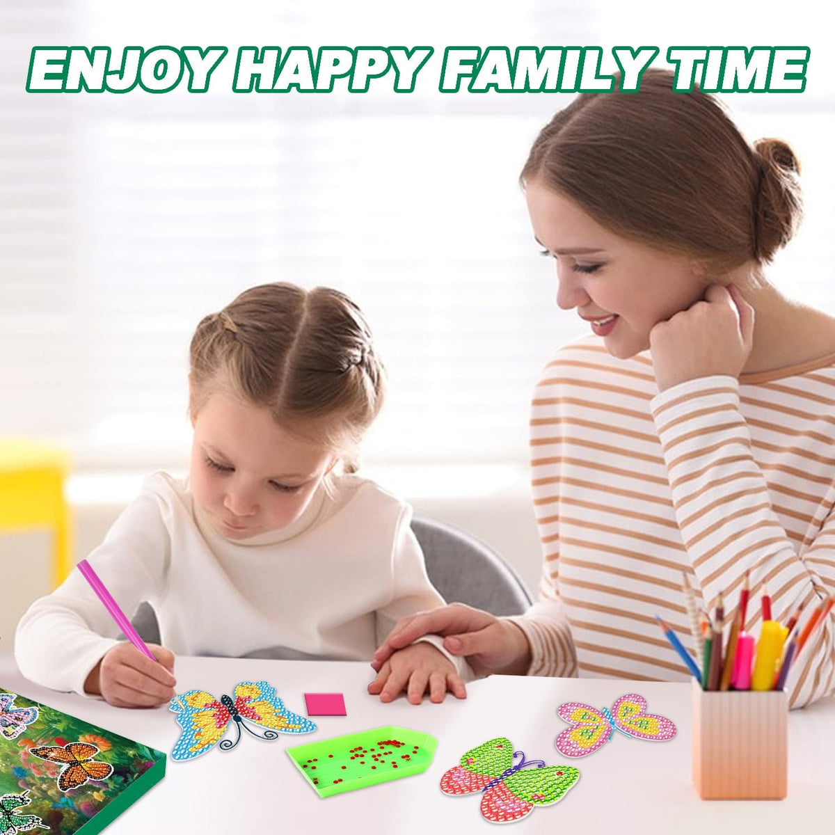 Labeol Diamond Art Kits for kids 5D Diamond Creat Your Own GEM - butterfly - image 3