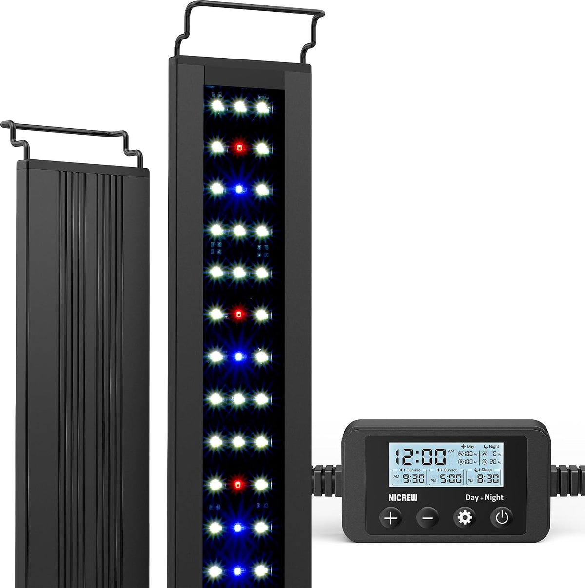 NICREW C10 Plant Aquarium Light, 13W, Full Spectrum with Timer - 18 - 24 in