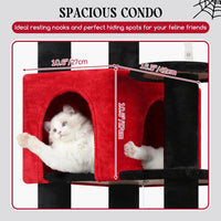 Globlazer 65in Sturdy Cat Tree Tower for Indoor Large Cats, S65 - 65inch / Red Black - image 4