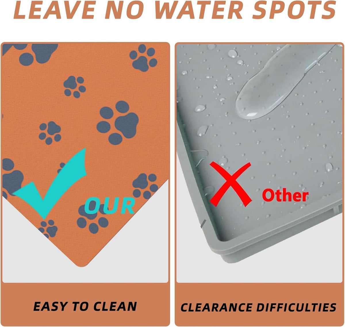 18"×30" Dog Food Mat-Absorbent Dog Mat for Food and Water - Orange-JY / 16"L x 24"W - image 3