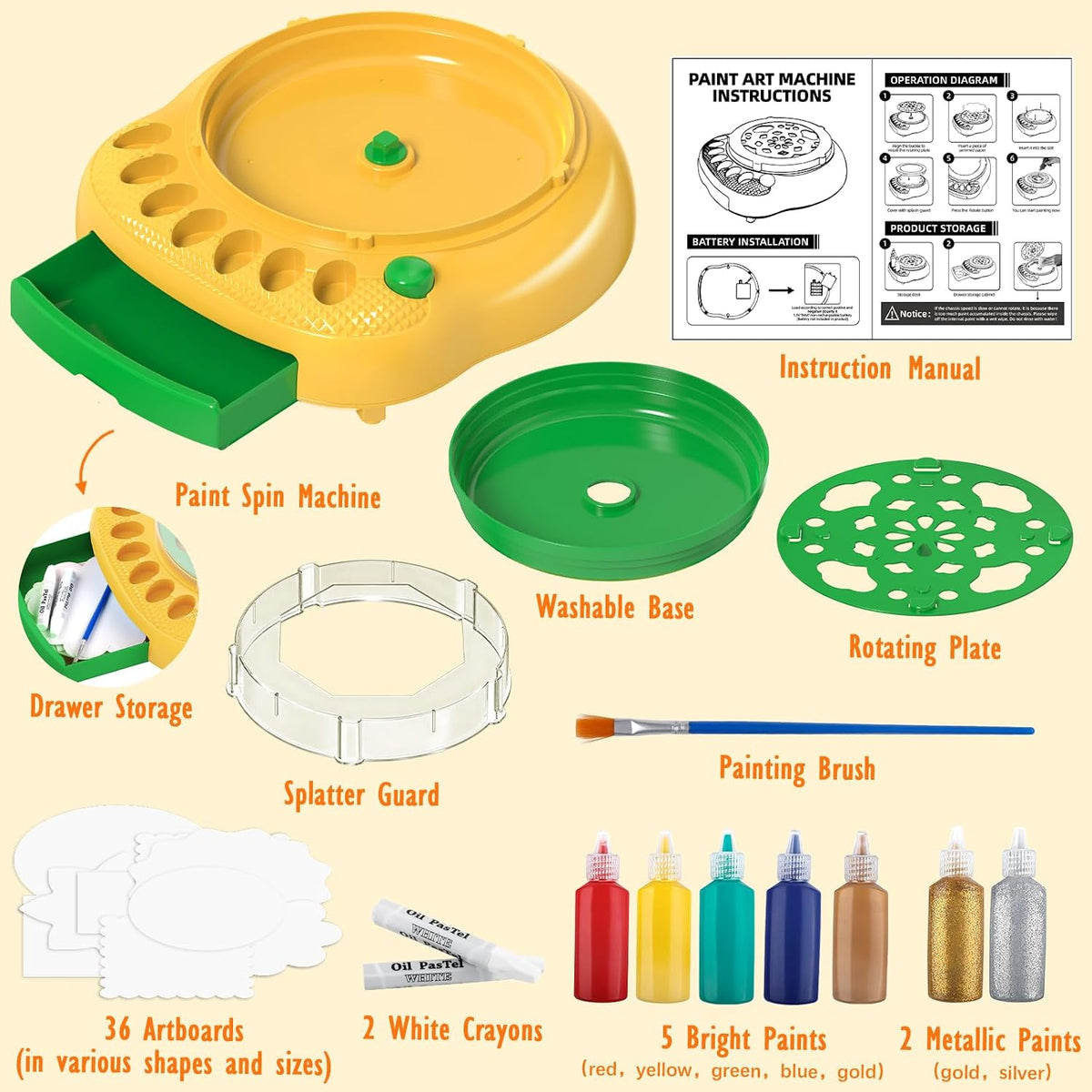 Spin Art Machine for Kids - Green - image 2