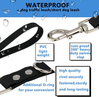 Short Dog Leash - 9 Inch Dogs Lead Grab Tab Heavy Duty Waterproof PVC Dog Training Traffic Leashes - 9'' / Tea Green - image 3
