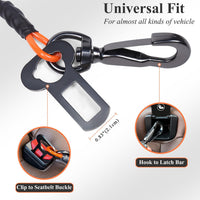 VIVAGLORY Dog Seatbelt Tuffbelt Dog Car Harness, XS - 22 Inch / Orange - image 3