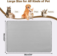 Cat Food Mat Extra Large Silicone Pet Bowl Mat 40''x28'' - Light Grey / 34"L x 22"W - image 2