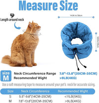 Cat Recovery Collar, Soft Adjustable Cone for Cats and Kittens, Lightweight Waterproof Elizabethan Collar for After-Surgery Care, Prevent Licking and Scratching, Neck Protector for Pets（Lake Blue,M）