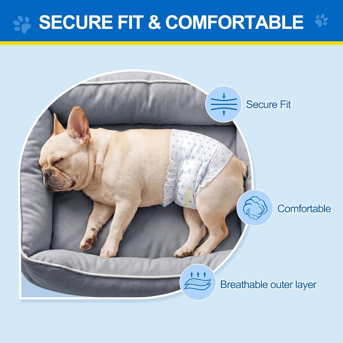 Wowflash 100 Count Dog Belly Bands for Male Dogs - Small - image 2