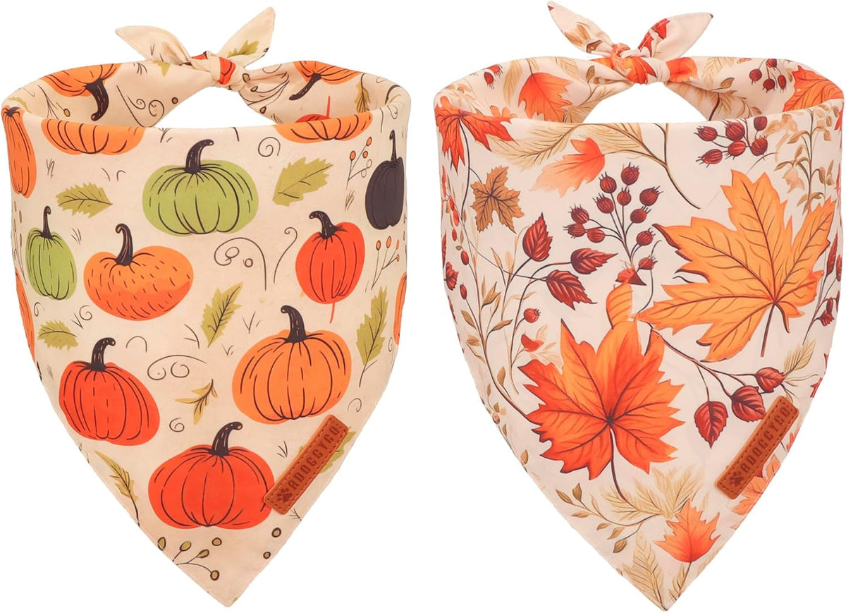 Halloween Dog Bandanas Girl, Pink Pumpkin Ghost Dog Scarf - Large / Fall-2
