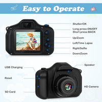 Zeacool Kids Camera, HD Digital Video Camera - Black - image 2