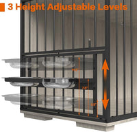 86.6inch Dog Crate Furniture with Storage,Furniture Style TV Stand Dog Kennel for 2 Dogs,with 6 Drawers,Removable Divider&Adjustable Bowls,Heavy Duty Metal Chew-Resistant Dog Crate Furniture