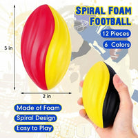 Jerify mini foam footballs for kids, 12 soft 5 inch spiral balls in 6 two-tone colors - view 11