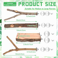 4 Pack Natural Wood Bird Perch Set for Parakeet Cage – Essentials for Birds - 4 Pcs - Extra Thick & Long Set(For Medium/Large Birds) - image 2