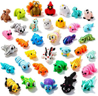 JOICEE 24Pcs 3D Printed Dinosaur Animals Mini Dinosaur Toys – Fun for Kids & Family - Cyan