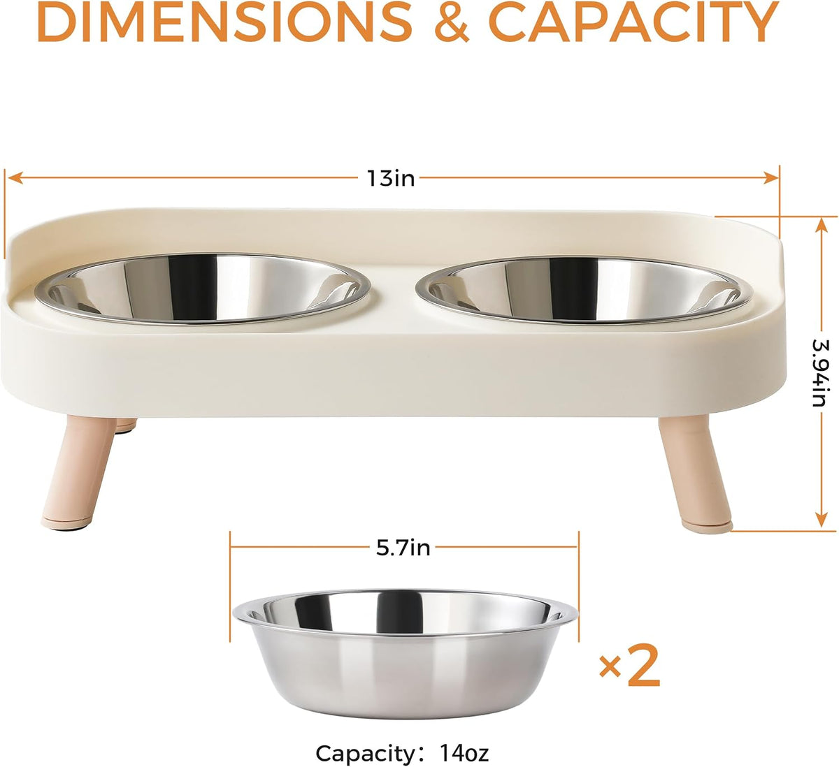 Elevated Cat Bowls Set - Raised Cat Food and Water Bowl Set with Non Slip Stand - Pet Feeding - Green - image 2