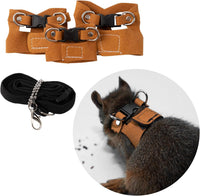 3Pcs Rat Harness and Leash - Brown
