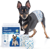 MICOOYO Dog Diapers Male Disposable Super Absorbent Male Dog Wraps - Extra Small / 50
