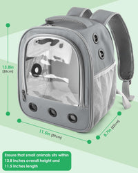 DBNESS light gray guinea pig carrier backpack with window and water bottle holder - view 2