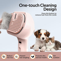 Pet Grooming Brush with Electronic Mist Spray - Red - image 3