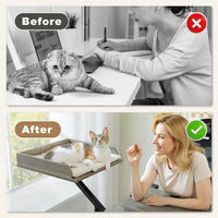 PAWZ Road Cat Desk Bed 360°Rotating Supports to 50 Lbs Cozy Nest - Gray / Wooden - image 3