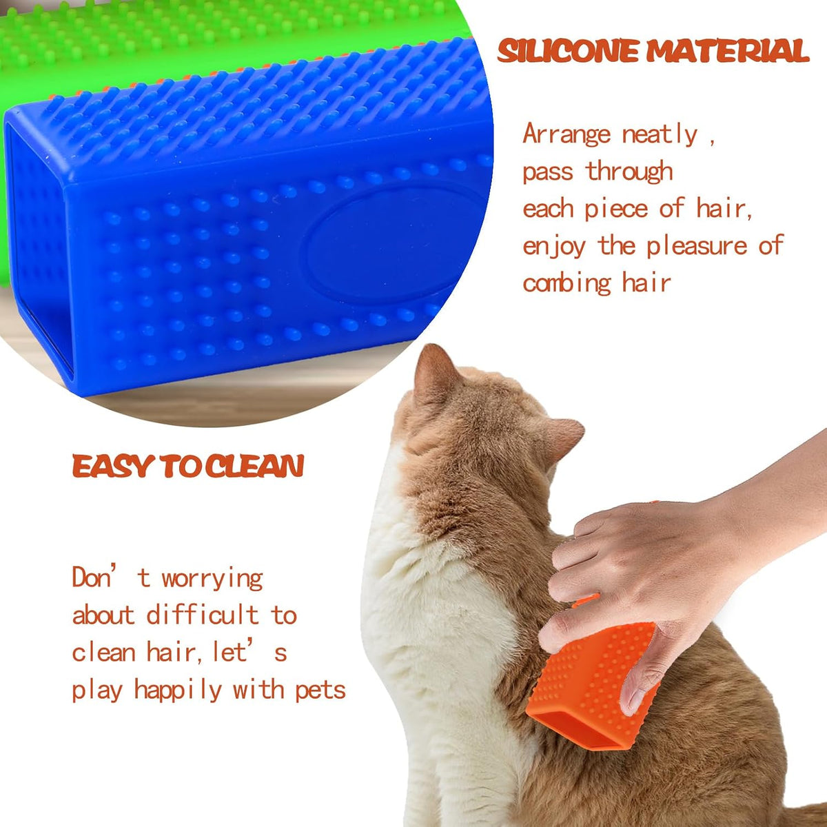 2pcs Pet Dog Cat Hair Remover, Pet Hair Removal Tool - bluegreen - image 3