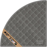 GORILLA GRIP Cat Litter Mat, Coiled Mesh Trapping Mats - Corner (32" x 32" x 45") / Grey