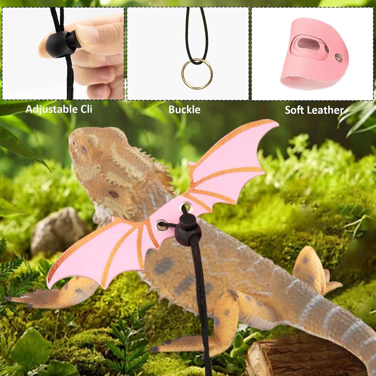 Bearded Dragon Leash and Harness Set, Bearded Dragon Accessories - Pink - image 4