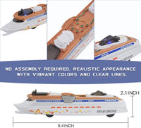 OTONOPI 9.4 inch cruise ship model toy ocean liner with green accents and blue lights - view 3