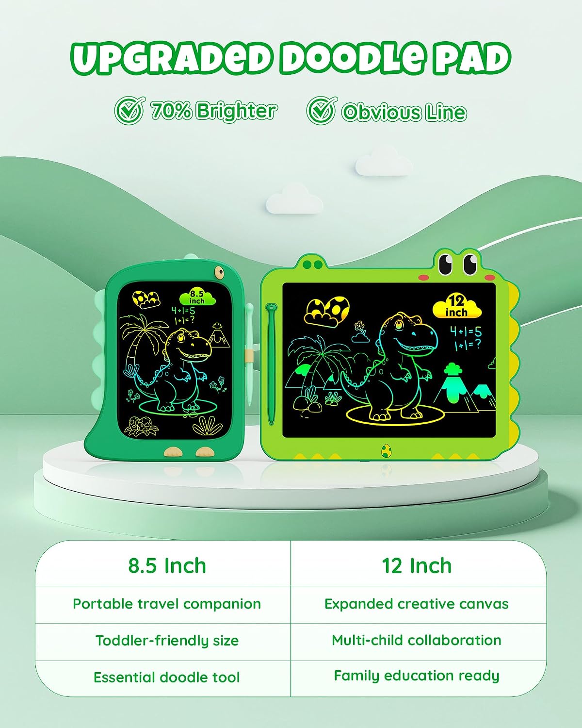 8.5 Inch LCD Doodle Board Tablet Toy - 12 Inch - Green - image 3