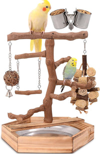 LIMIO Natural Grape Wood Bird Parakeet Playground