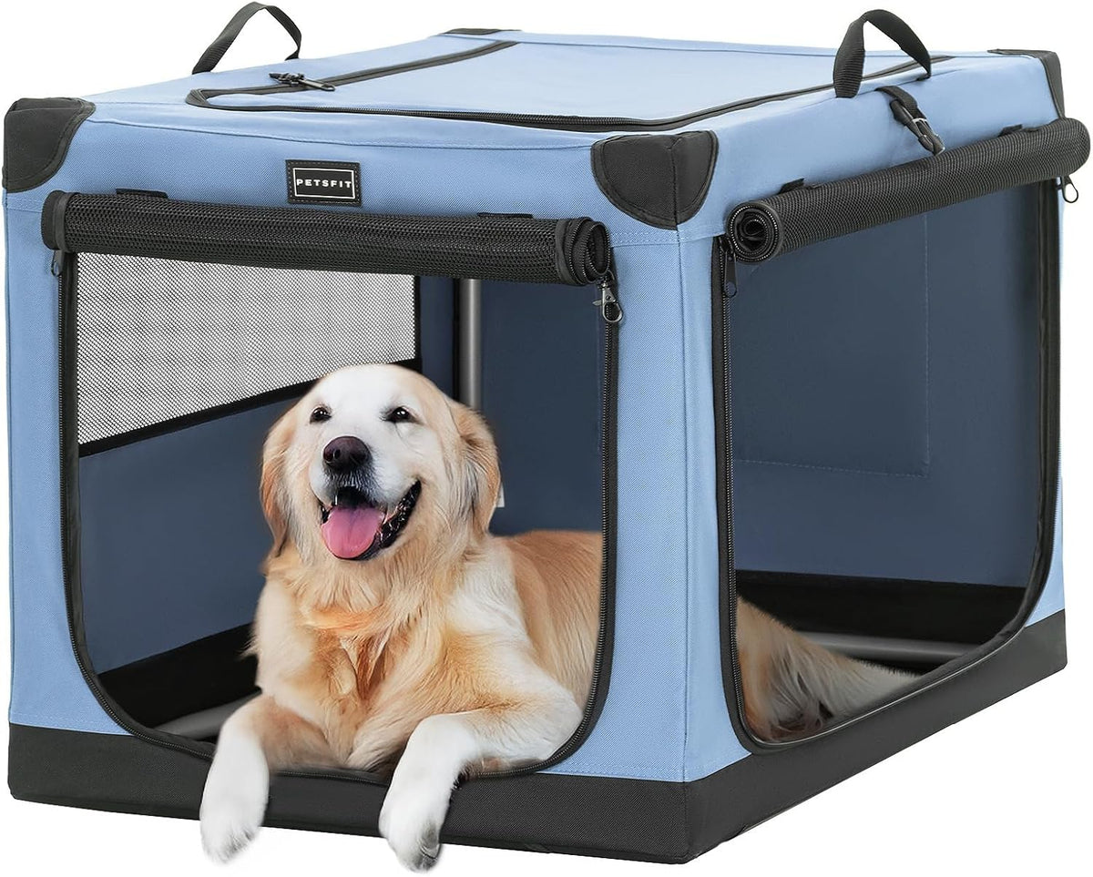 PETSFIT 36" Soft Portable Dog Crate - 40.0"L x 25.0"W x 25.0"H / Blue