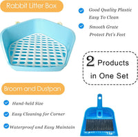 kathson Rabbit Litter Box Pet Toilet Cage Box Potty Trainer Corner - Blue - image 3