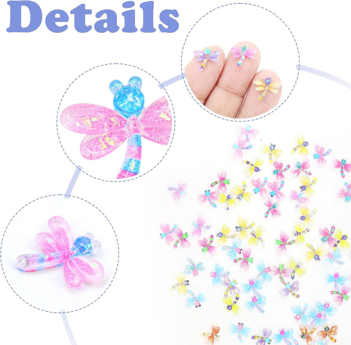 60Pcs Mini Resin Butterflies - 90pcs Mini Dragonflies - image 4