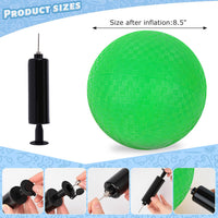 LovesTown 8.5 inch green playground ball with waffle texture and hand pump - view 6