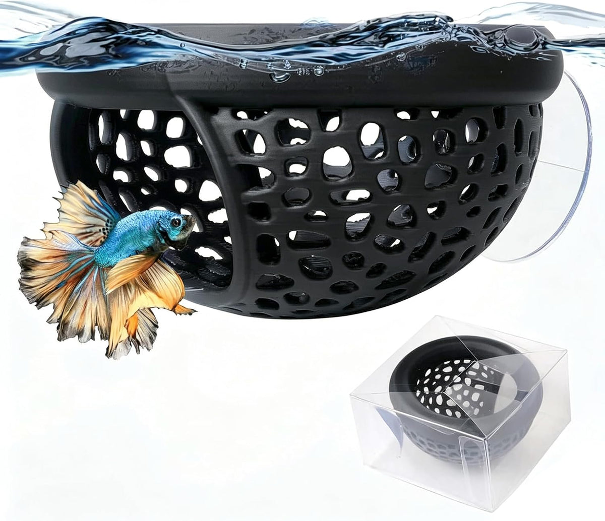 Multi-Functional Betta Hammock Feeding Bed - Black