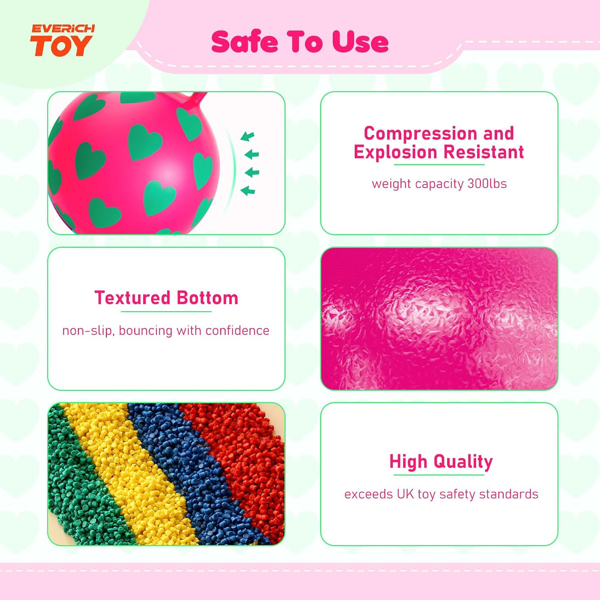 EVERICH TOY 18 inch hopper ball for kids with handle, purple pink clouds - view 18