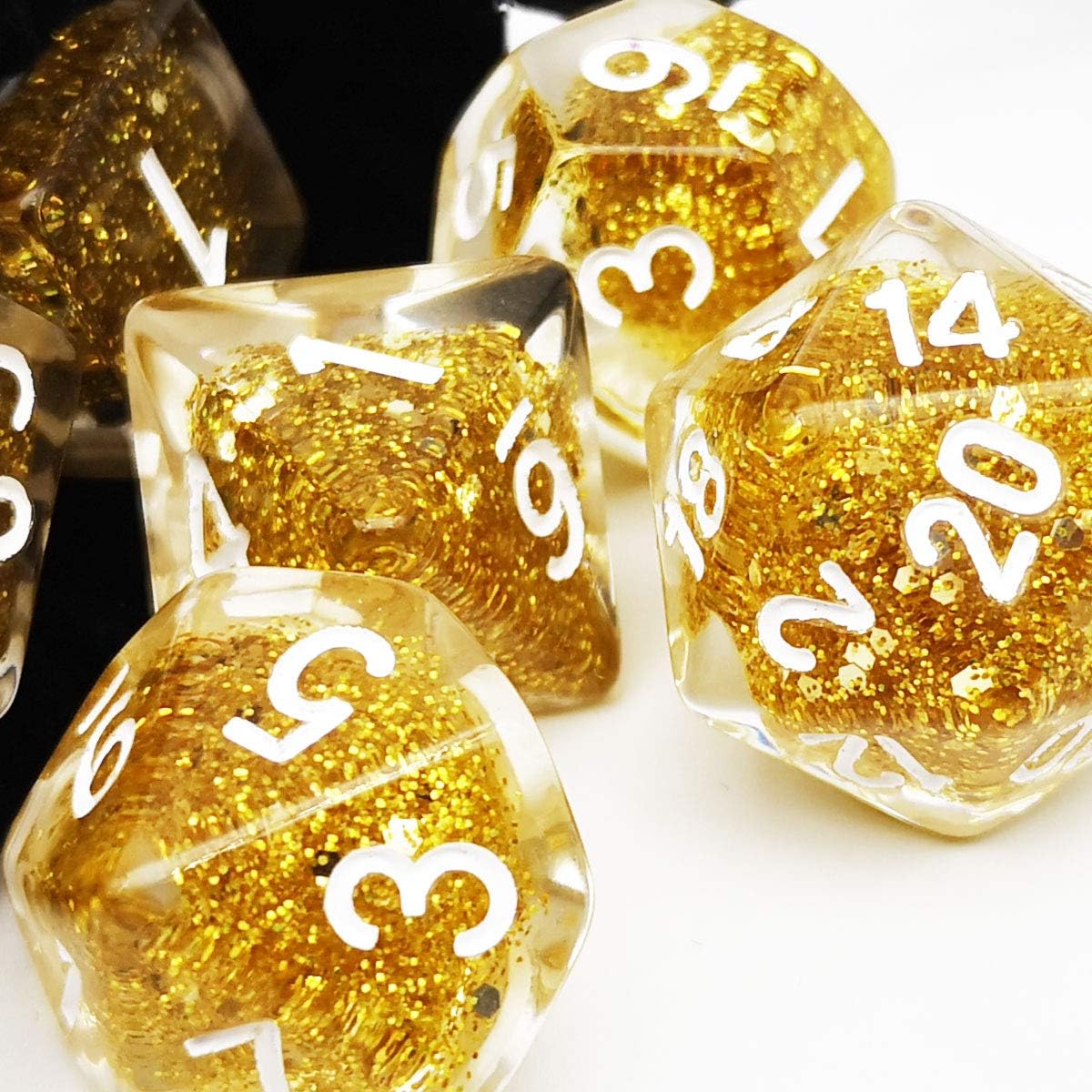 Haxtec Light Green DND Dice Set - Gold