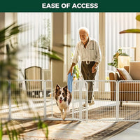 FXW Homeplus Unleashed Indoor Dog Playpen - Stress-Free and Safe Play, Heavy Duty 32 Inch 8 Wire Panels Dog Pen for Small and Medium Dogs, White│Patented