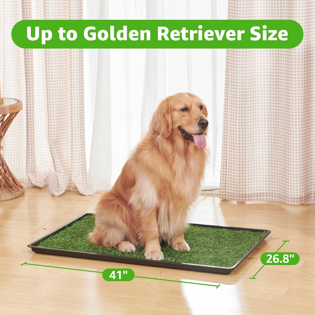 Dog Grass Pad with Tray for Dogs Puppy Potty Training to Pee & Poop - 3-layered design / XL-41"X26.8" - image 2