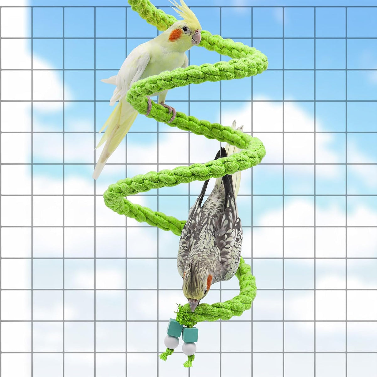 Dnoifne 59 Inch Spiral Rope Perch - 78.7 inches / Green - image 3